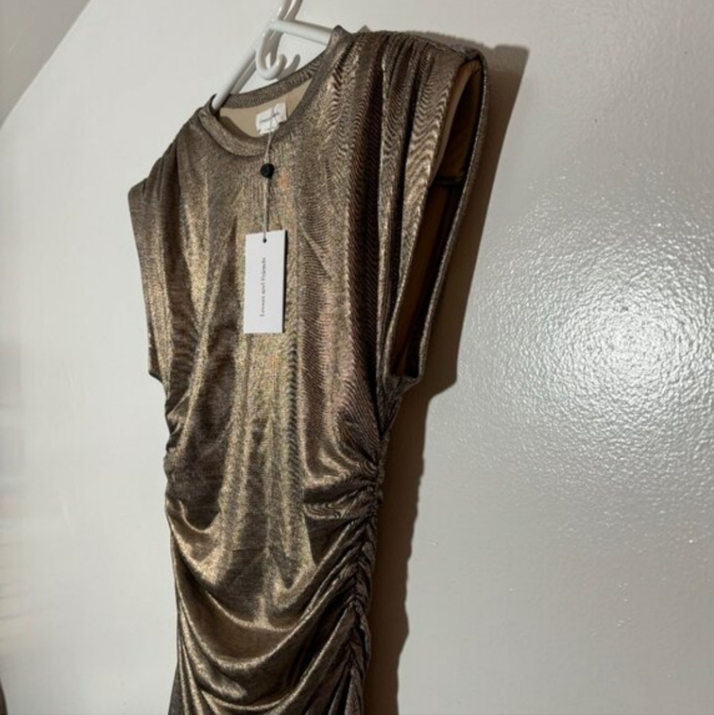 NWT | Lovers and Friends Rosie Proseco Shimmer Rose Gold Dress Small - Picture 9 of 12